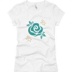 Teal rose tshirt