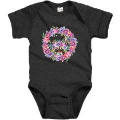 cute raccoon with flowers