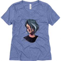 Ladies Relaxed Fit Super Soft Triblend V-Neck Tee