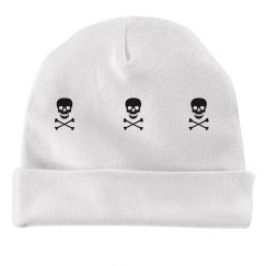 Black& white skull baby beanie