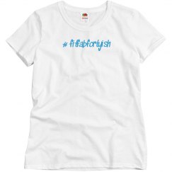 #fitfabfortyish T-Shirt - White/Aqua