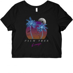Ladies Palm Tree Lounge Slim Fit Crop Top