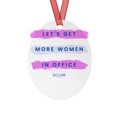 Metal Oval Christmas Ornament