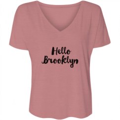Ladies Flowy Slouchy V-Neck Tee