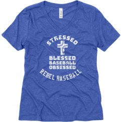 Ladies Relaxed Fit Super Soft Triblend V-Neck Tee