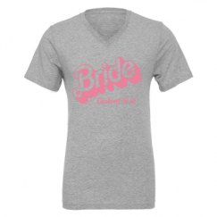 Unisex CVC Jersey V-Neck T-Shirt