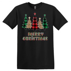 Buffalo Plaid Leopard Christmas Tree Merry Christmas bu