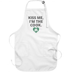 Kiss Me I'm The Cook Irish Apron