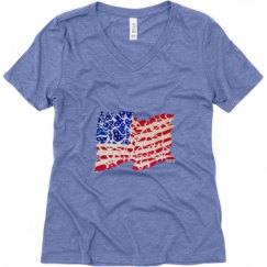 Ladies Relaxed Fit Super Soft Triblend V-Neck Tee