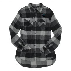 Flannel Black and White Button up Shirt with Zeal Logo