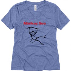 Ladies Relaxed Fit Super Soft Triblend V-Neck Tee