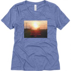 Ladies Relaxed Fit Super Soft Triblend V-Neck Tee