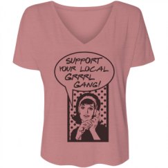 Ladies Flowy Slouchy V-Neck Tee