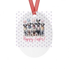 Metal Oval Christmas Ornament