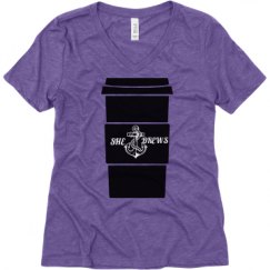 Ladies Relaxed Fit Super Soft Triblend V-Neck Tee