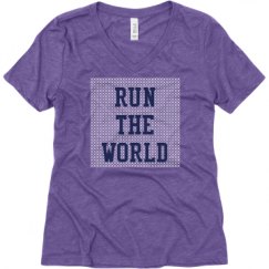 Ladies Relaxed Fit Super Soft Triblend V-Neck Tee