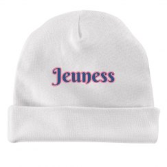 Blue Infant Hat w/ Pink Outline
