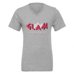 Unisex CVC Jersey V-Neck T-Shirt