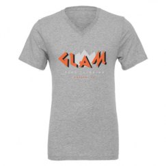 Unisex CVC Jersey V-Neck T-Shirt