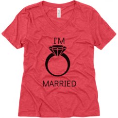 Ladies Relaxed Fit Super Soft Triblend V-Neck Tee