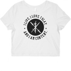 Ladies Slim Fit Crop Top Tee