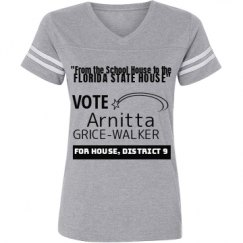 Ladies Relaxed Fit Vintage Sports Tee