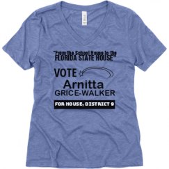 Ladies Relaxed Fit Super Soft Triblend V-Neck Tee