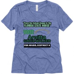 Ladies Relaxed Fit Super Soft Triblend V-Neck Tee