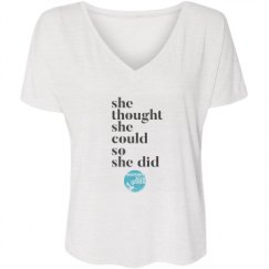 Ladies Flowy Slouchy V-Neck Tee