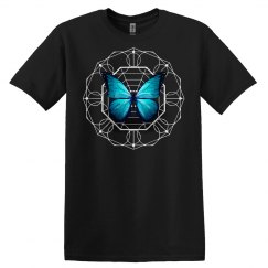 Blue Butterflyblue butterfly over sacred geometry