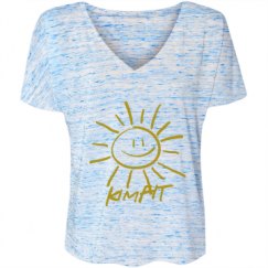 Ladies Flowy Slouchy V-Neck Tee
