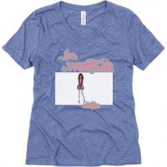 Ladies Relaxed Fit Super Soft Triblend V-Neck Tee
