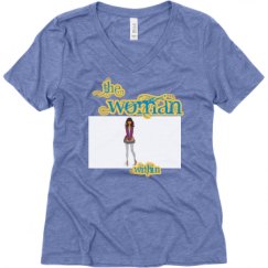 Ladies Relaxed Fit Super Soft Triblend V-Neck Tee