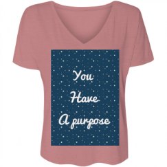 Ladies Flowy Slouchy V-Neck Tee