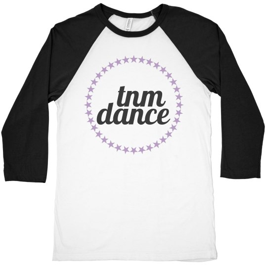 3/4 Sleeved TNM Dancer Baseball Tee - BK/WH/LAV