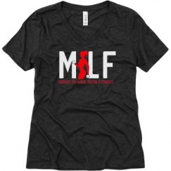 Ladies Relaxed Fit Super Soft Triblend V-Neck Tee