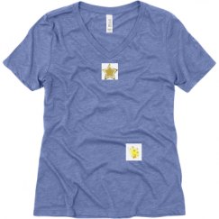 Ladies Relaxed Fit Super Soft Triblend V-Neck Tee