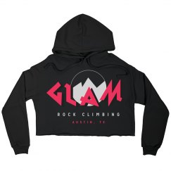 GLAM Cropped Fleece Hoodie Red