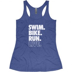 SWIM BIKE RUN LIVE - White