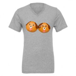 Unisex CVC Jersey V-Neck T-Shirt