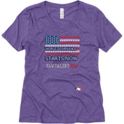 Ladies Relaxed Fit Super Soft Triblend V-Neck Tee