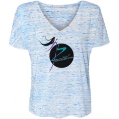 Ladies Flowy Slouchy V-Neck Tee