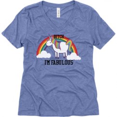 Ladies Relaxed Fit Super Soft Triblend V-Neck Tee