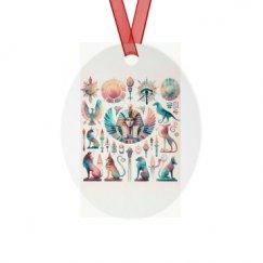 Metal Oval Christmas Ornament