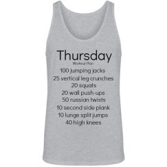 Thursday workout plan tank top