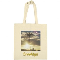 Coney Island Brooklyn Tote Bag- Jazzy Art
