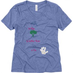 Ladies Relaxed Fit Super Soft Triblend V-Neck Tee