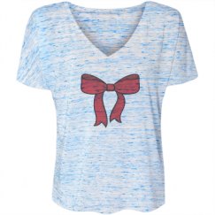 Ladies Flowy Slouchy V-Neck Tee
