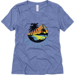 Ladies Relaxed Fit Super Soft Triblend V-Neck Tee