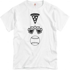 Pizza, Beer, Baseball Men's T-Shirt